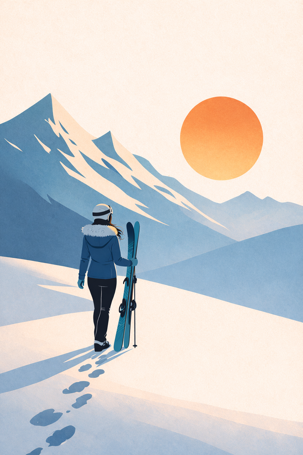 illustration ski minimaliste moderne ça farte